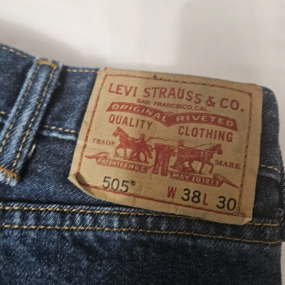 Levi's Men's 505 Regular Fit Straight Leg Jeans 38x30 Blue 100% Cotton!